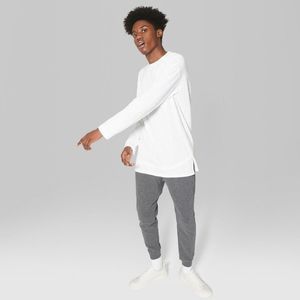 𝅺ORIG. Use Men's L/S Layered Slub Tee - True White - Size:M